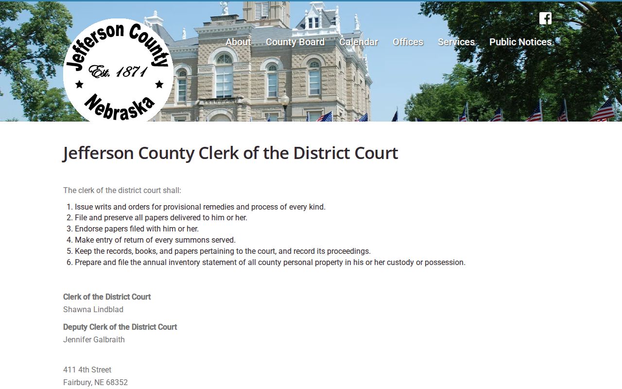 Jefferson County warrant search District Court clerk