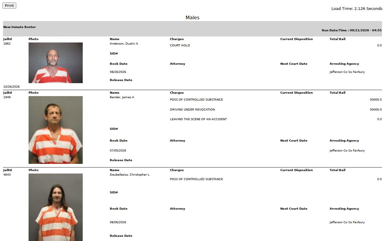 Jefferson County active warrants and inmate list distinction