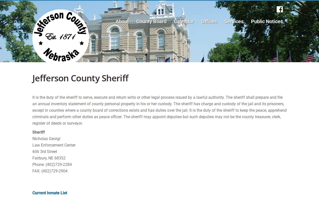 Jefferson County sheriff warrant records contact